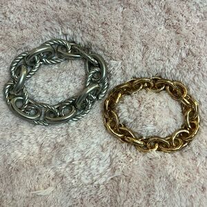 Silver and Gold chain bracelets